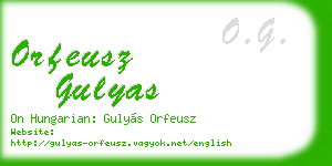 orfeusz gulyas business card
