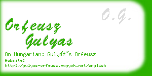 orfeusz gulyas business card